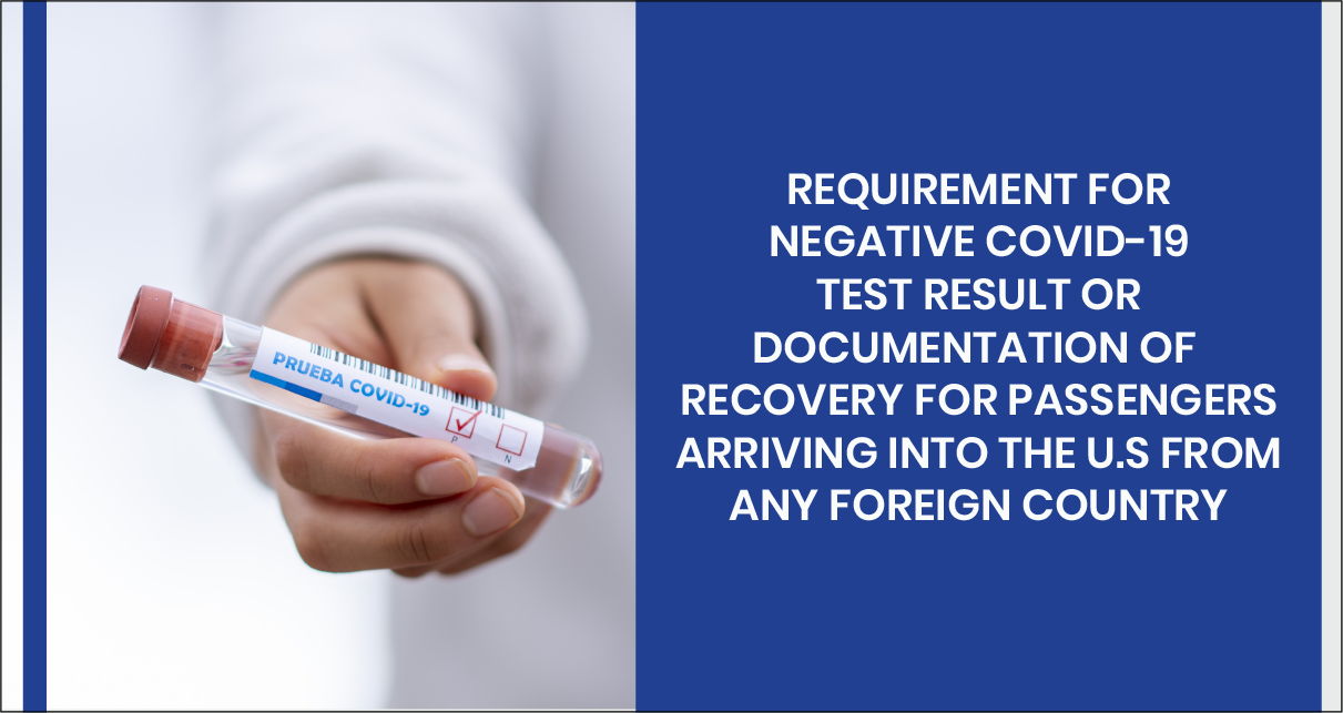 Negative COVID-19 Test Required For International Travelers Entering US